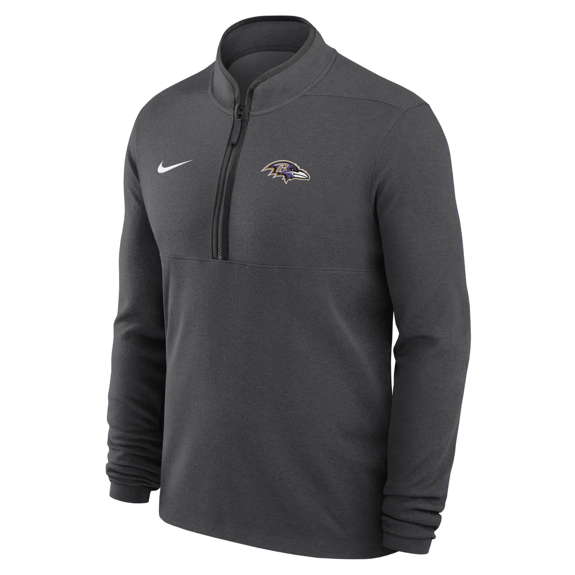 Pull-over Nike Dri-FIT Primetime Victory anthracite pour homme, modèle Baltimore Ravens, demi-zip